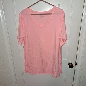 Pink V neck top